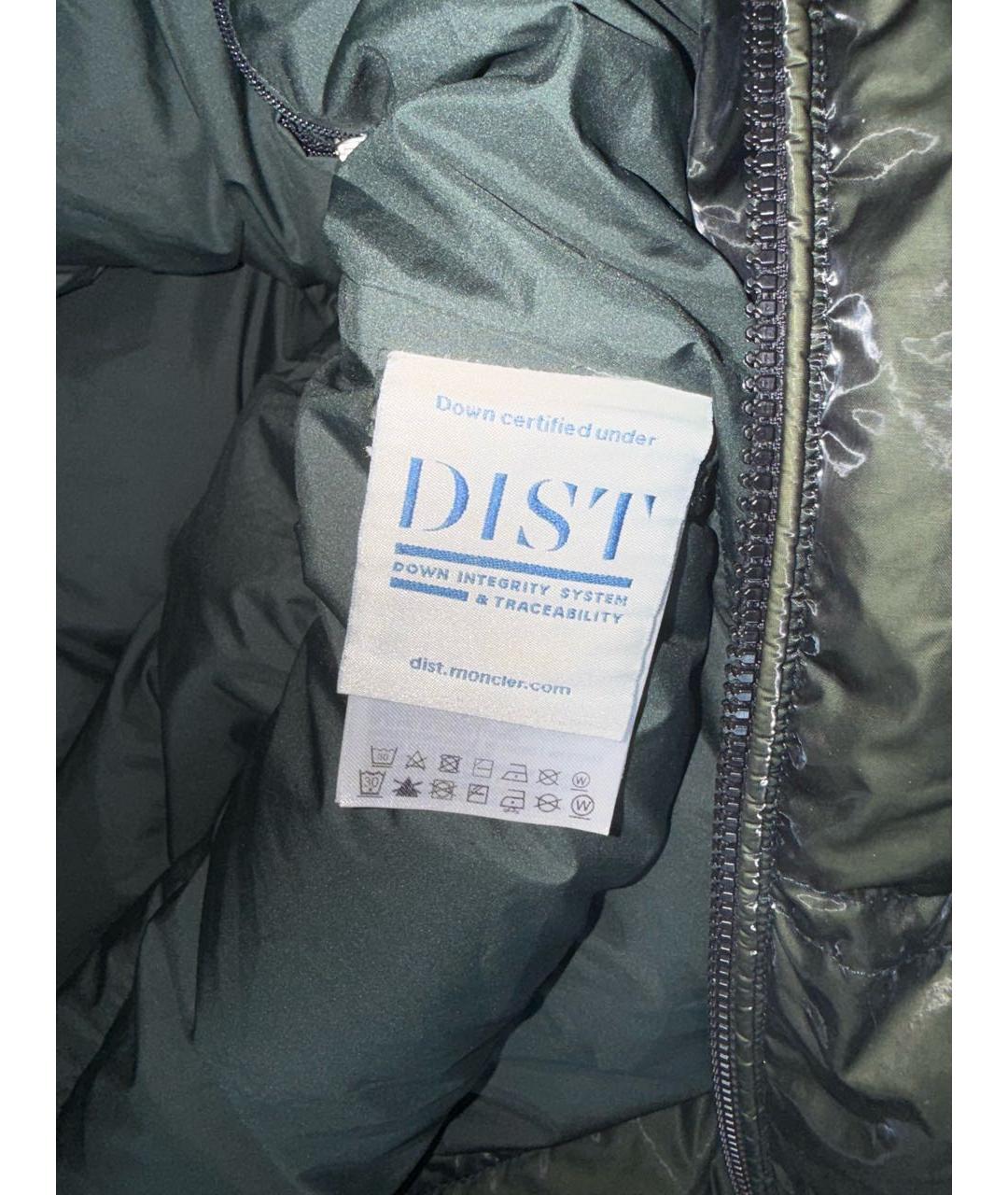 MONCLER Зеленый полиамидовый пуховик, фото 5