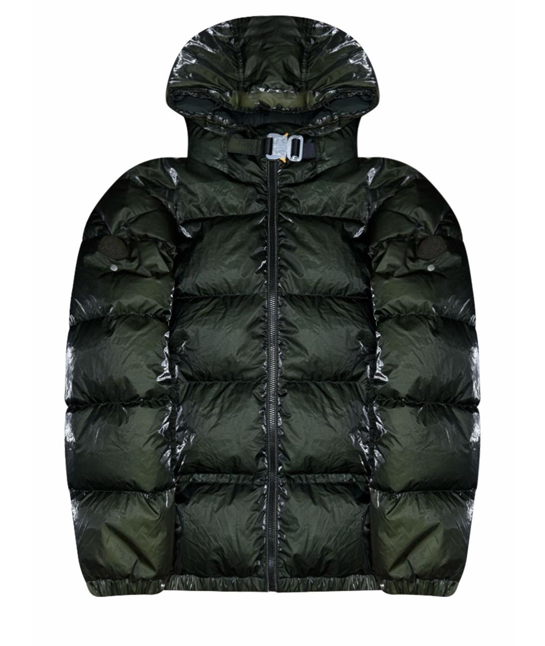 MONCLER Зеленый полиамидовый пуховик, фото 1