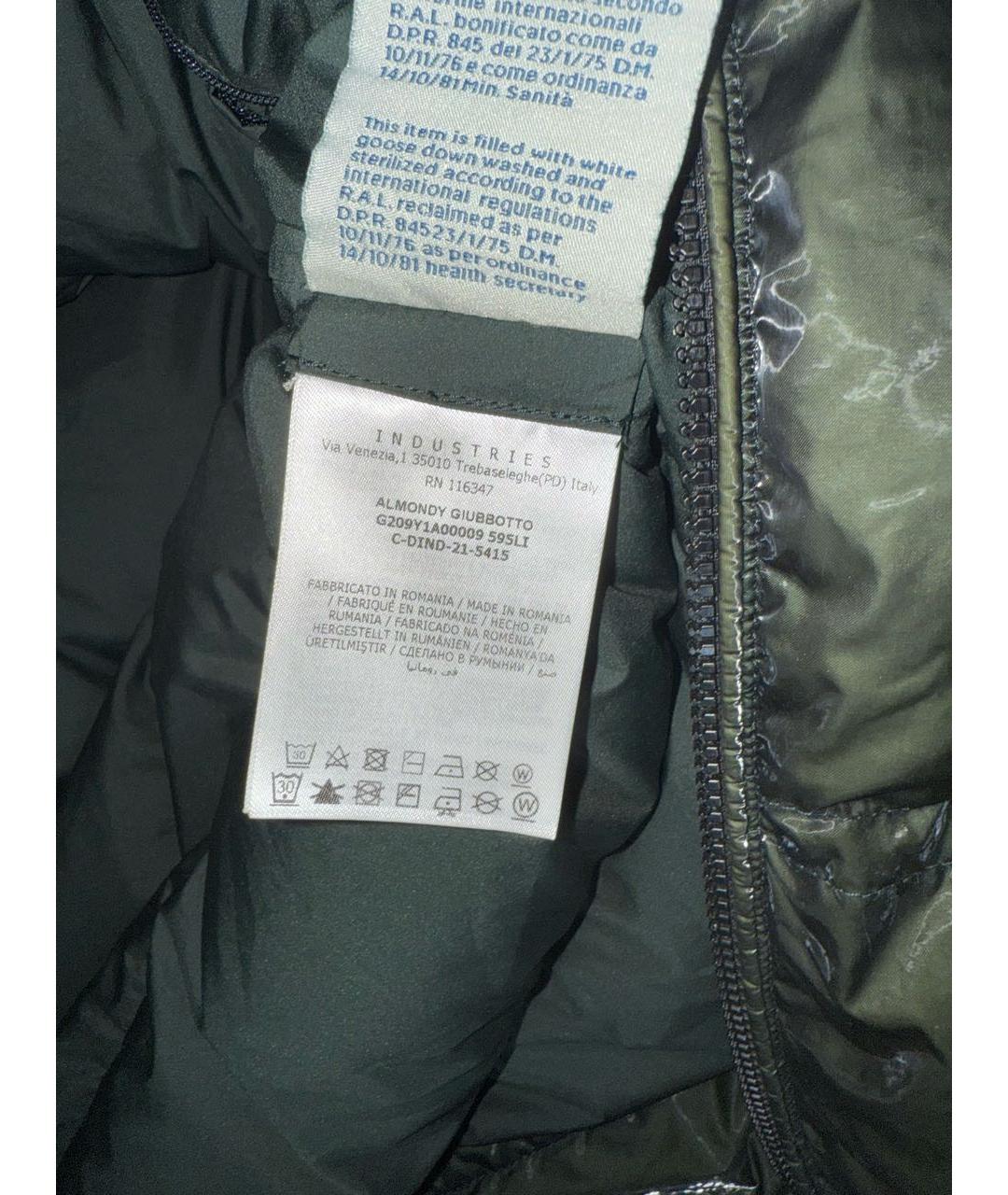 MONCLER Зеленый полиамидовый пуховик, фото 6