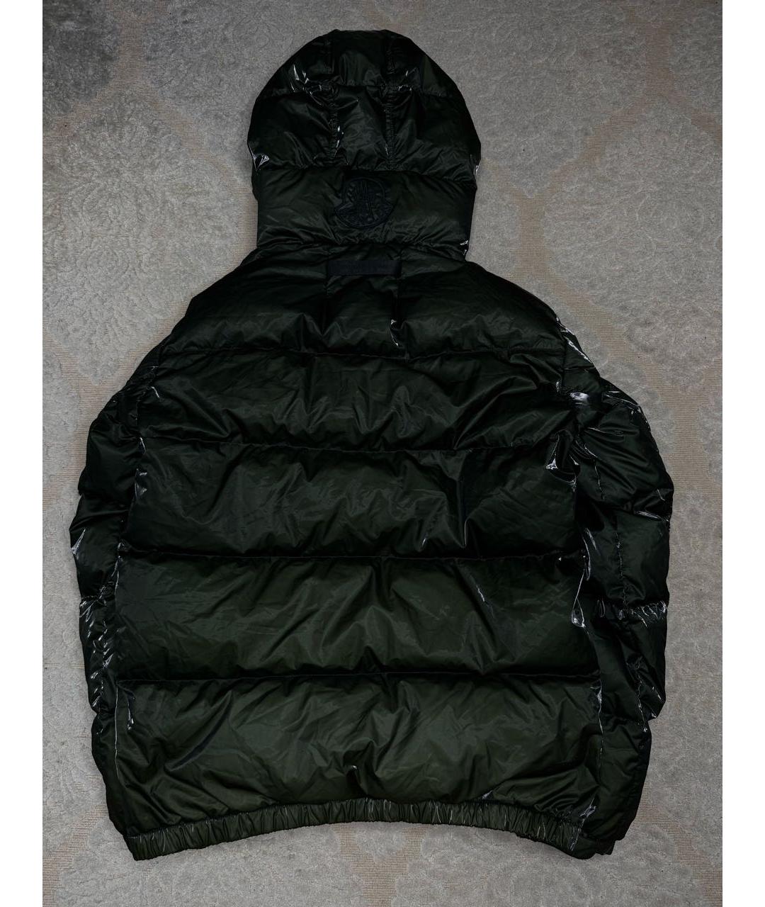MONCLER Зеленый полиамидовый пуховик, фото 2
