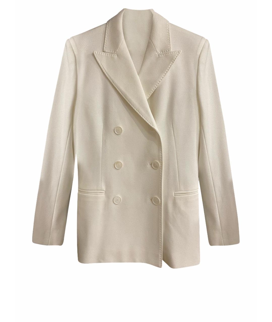 MAX MARA STUDIO Белый хлопковый жакет/пиджак, фото 1