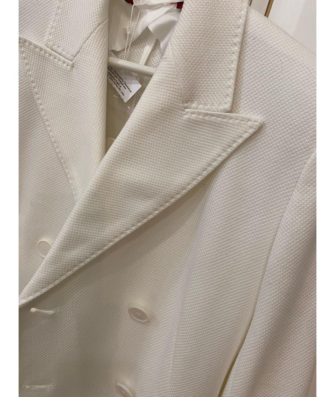 MAX MARA STUDIO Белый хлопковый жакет/пиджак, фото 3