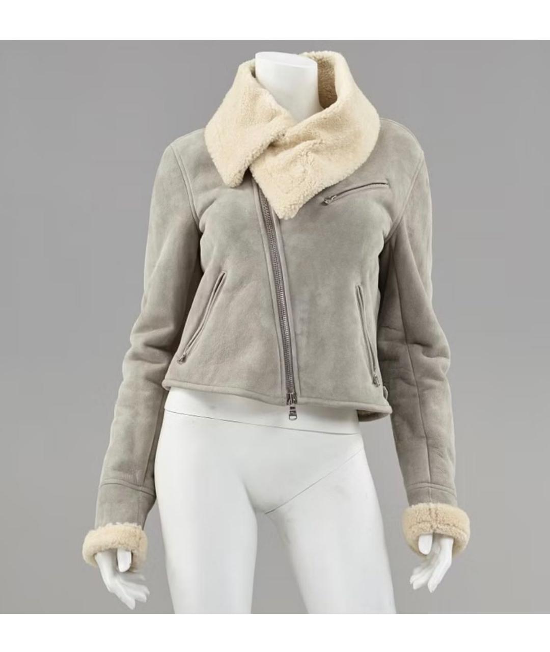 RALPH LAUREN Серая кожаная дубленка, фото 5