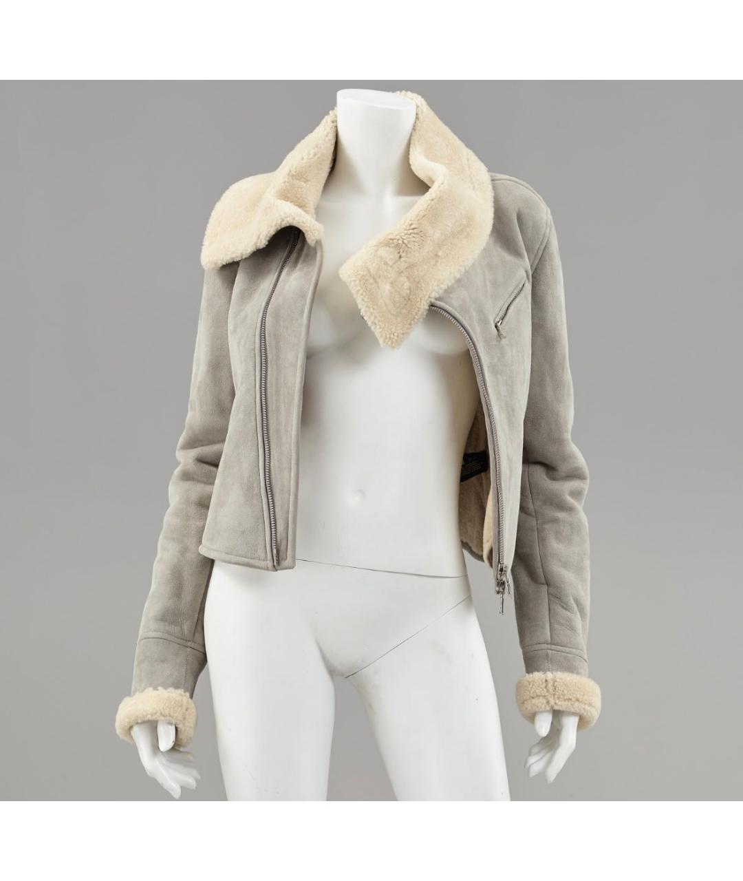 RALPH LAUREN Серая кожаная дубленка, фото 6