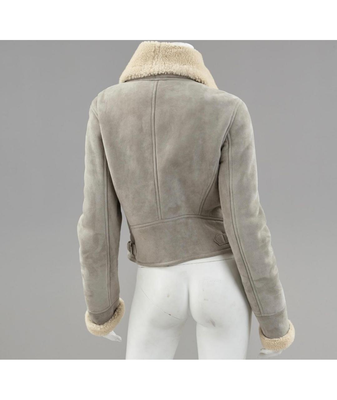 RALPH LAUREN Серая кожаная дубленка, фото 2