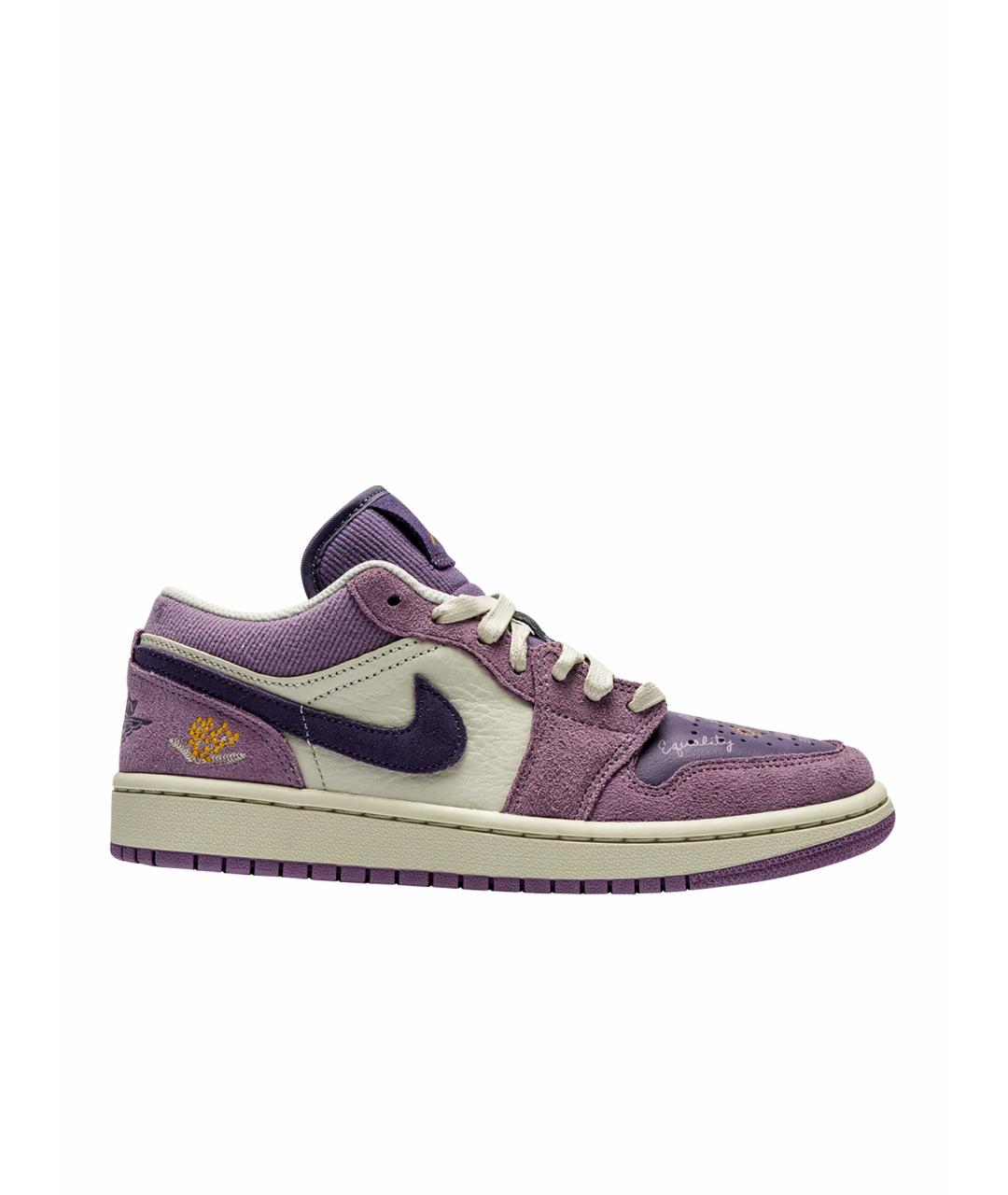 NIKE Фиолетовые кожаные кеды, фото 1