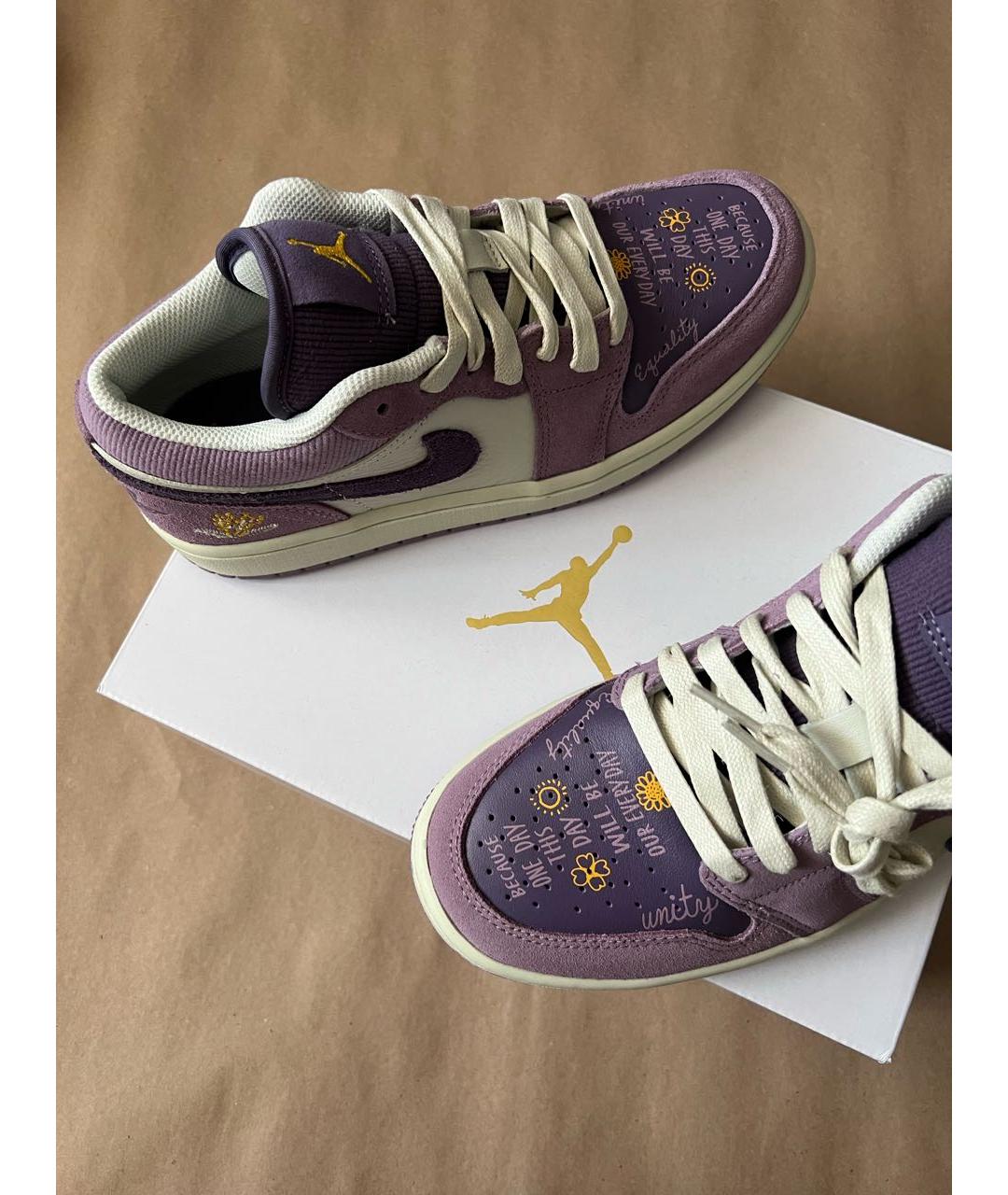 NIKE Фиолетовые кожаные кеды, фото 3