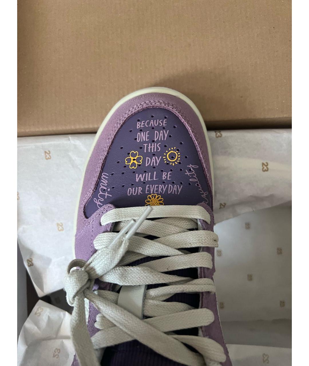 NIKE Фиолетовые кожаные кеды, фото 2