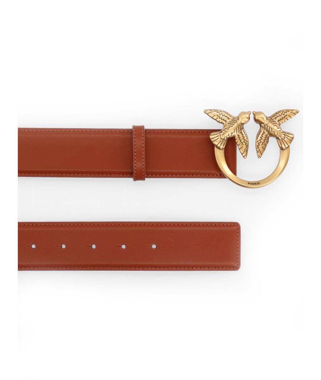 PINKO Коричневый кожаный ремень, фото 3