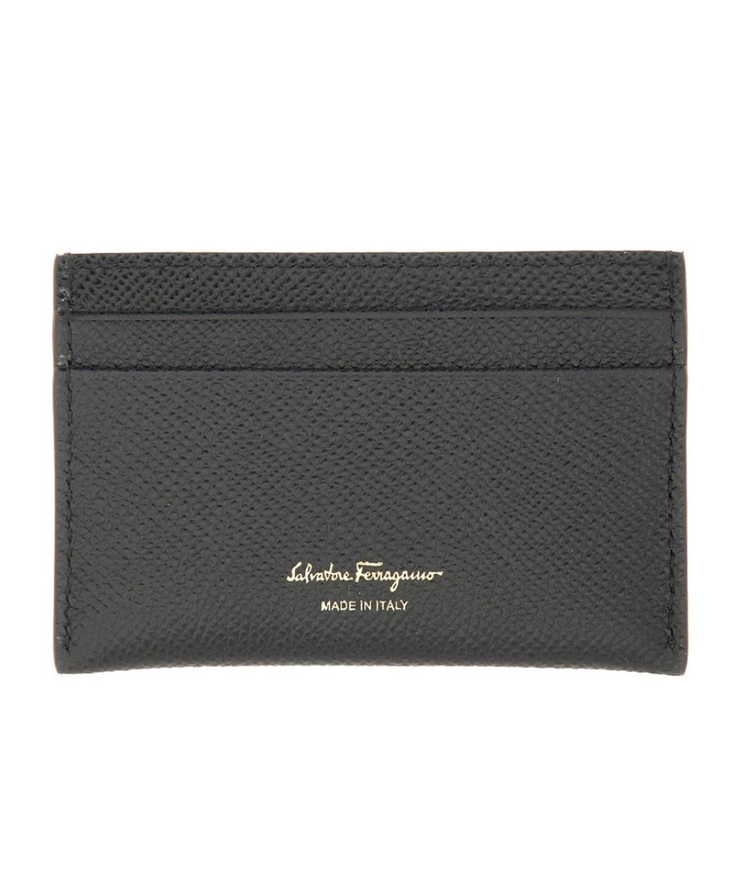 FERRAGAMO Черный кожаный кардхолдер, фото 2