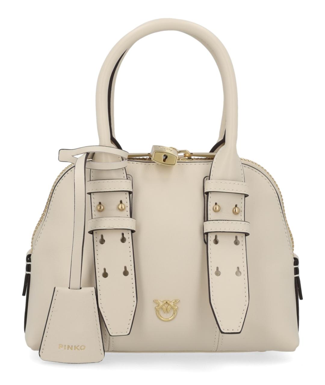 PINKO Белая кожаная сумка тоут, фото 1