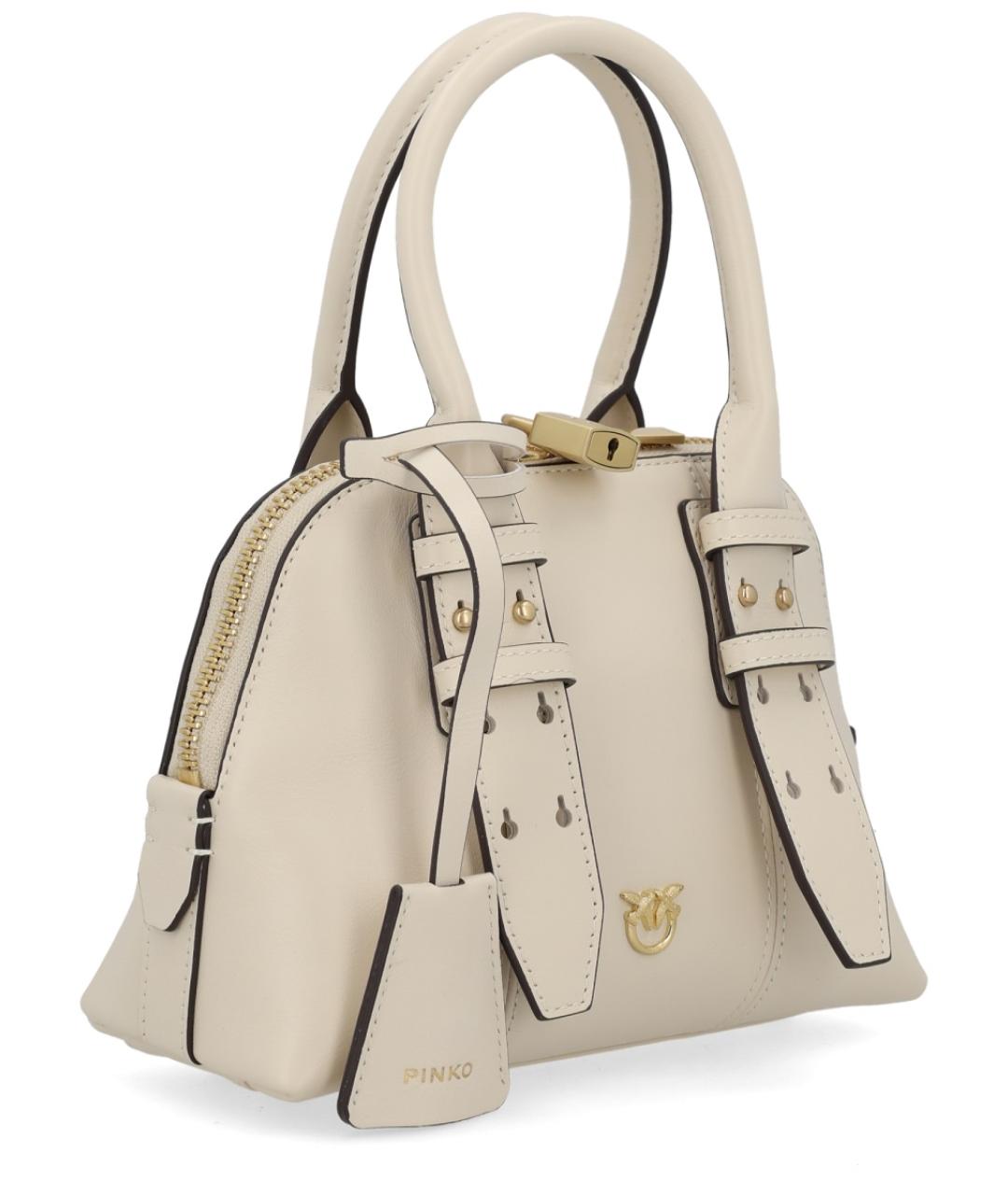PINKO Белая кожаная сумка тоут, фото 3