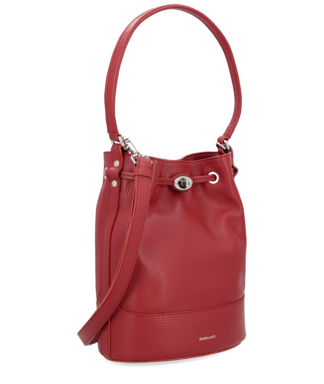 ZANELLATO Бордовая кожаная сумка через плечо, фото 3