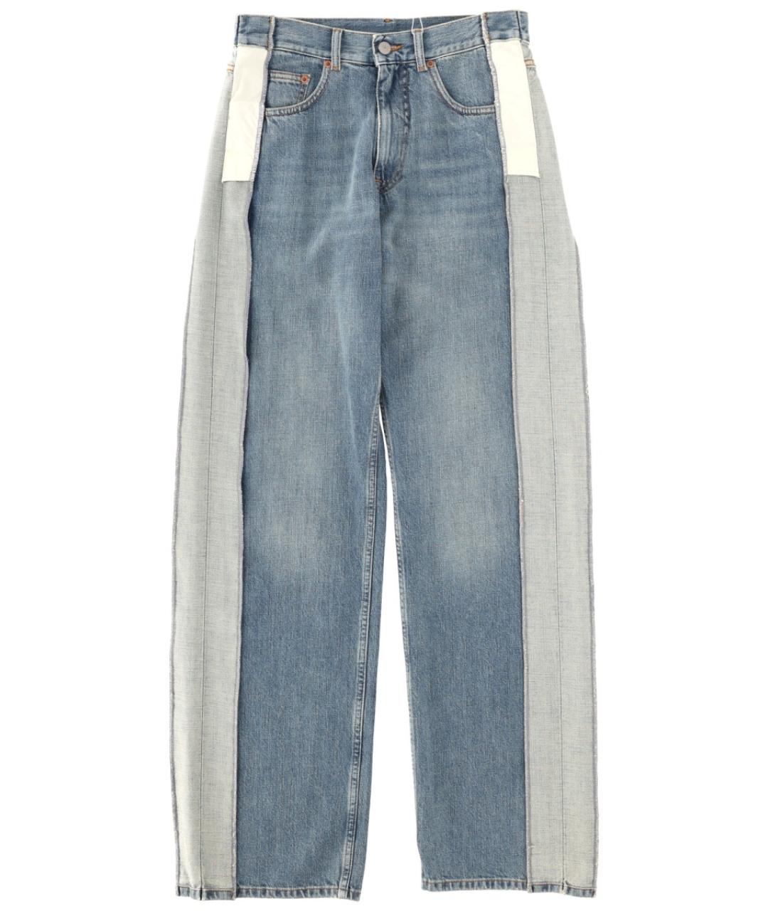 MM6 MAISON MARGIELA Синие хлопковые прямые джинсы, фото 1