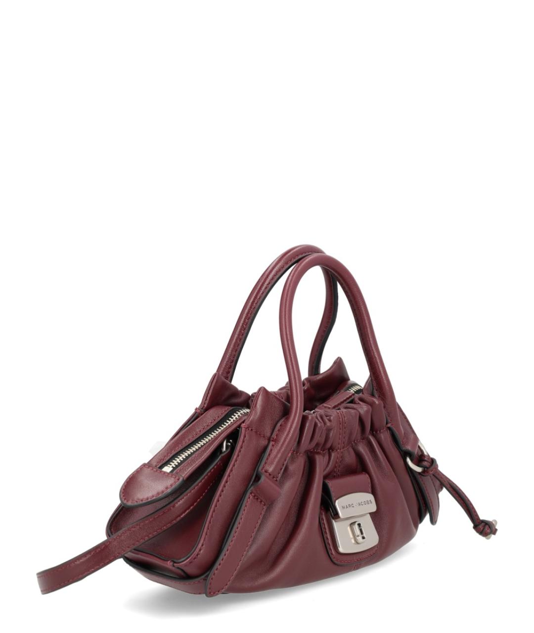 MARC JACOBS Бордовая кожаная сумка с короткими ручками, фото 3
