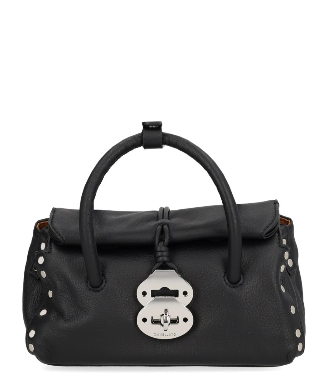 ZANELLATO Черная кожаная сумка с короткими ручками, фото 1