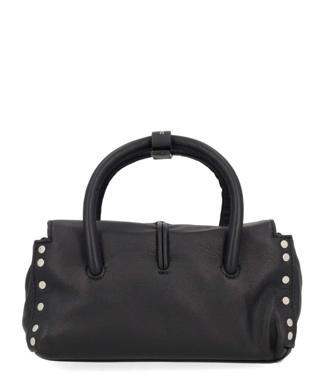 ZANELLATO Черная кожаная сумка с короткими ручками, фото 2