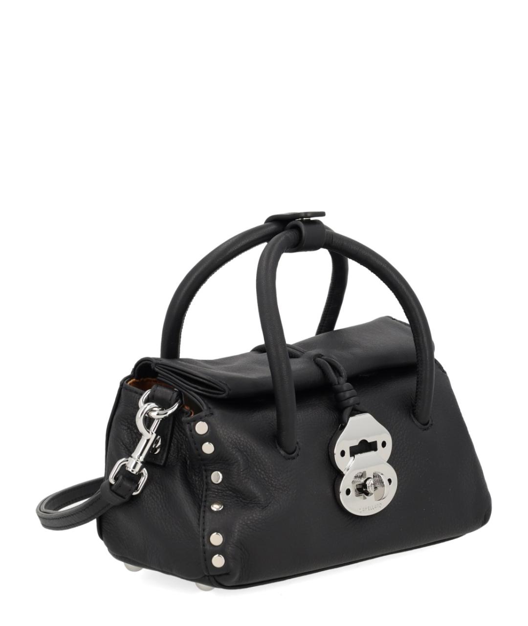 ZANELLATO Черная кожаная сумка с короткими ручками, фото 3