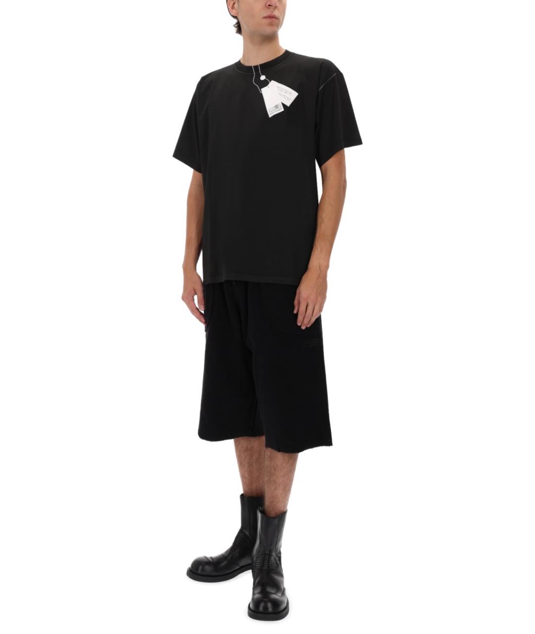 MM6 MAISON MARGIELA Черная хлопковая футболка, фото 4