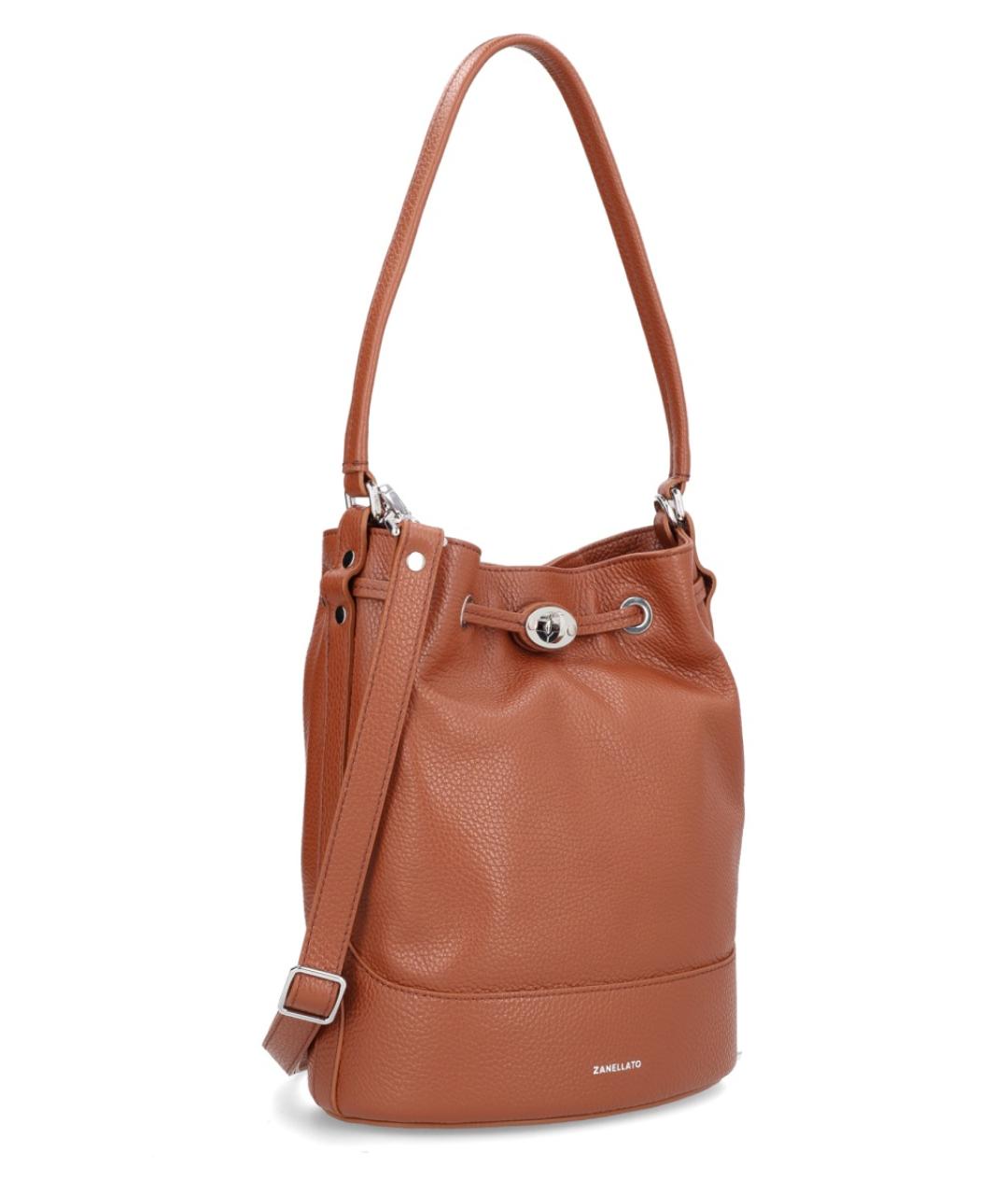 ZANELLATO Коричневая кожаная сумка через плечо, фото 4