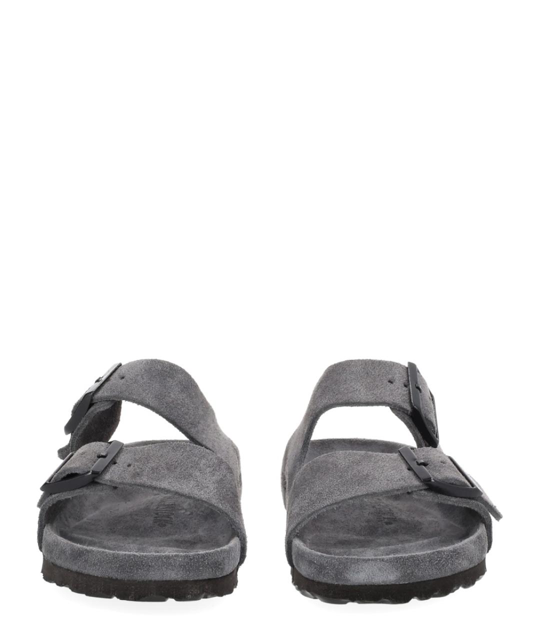 BIRKENSTOCK Серые кожаные сандалии, фото 4