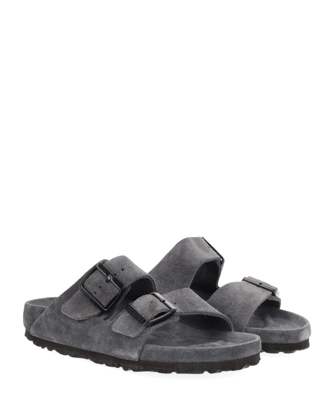 BIRKENSTOCK Серые кожаные сандалии, фото 2