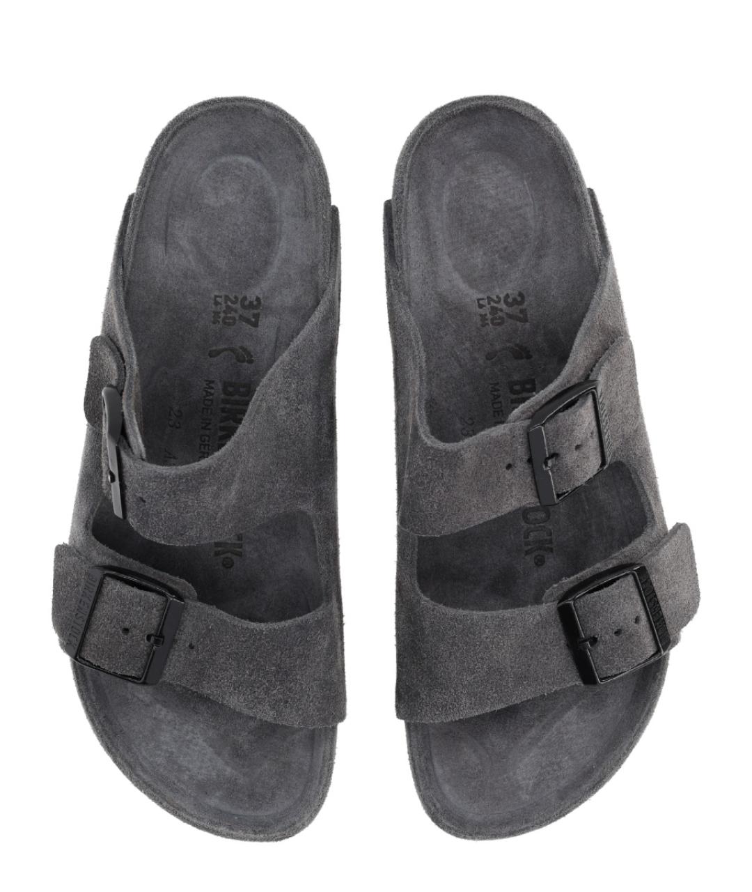 BIRKENSTOCK Серые кожаные сандалии, фото 5