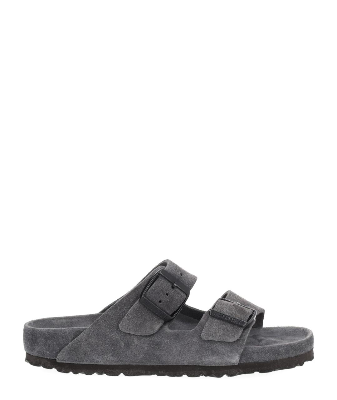 BIRKENSTOCK Серые кожаные сандалии, фото 1