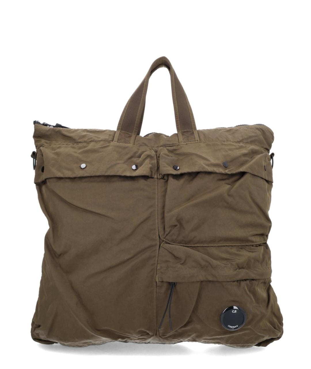 CP COMPANY Зеленая синтетическая сумка тоут, фото 1