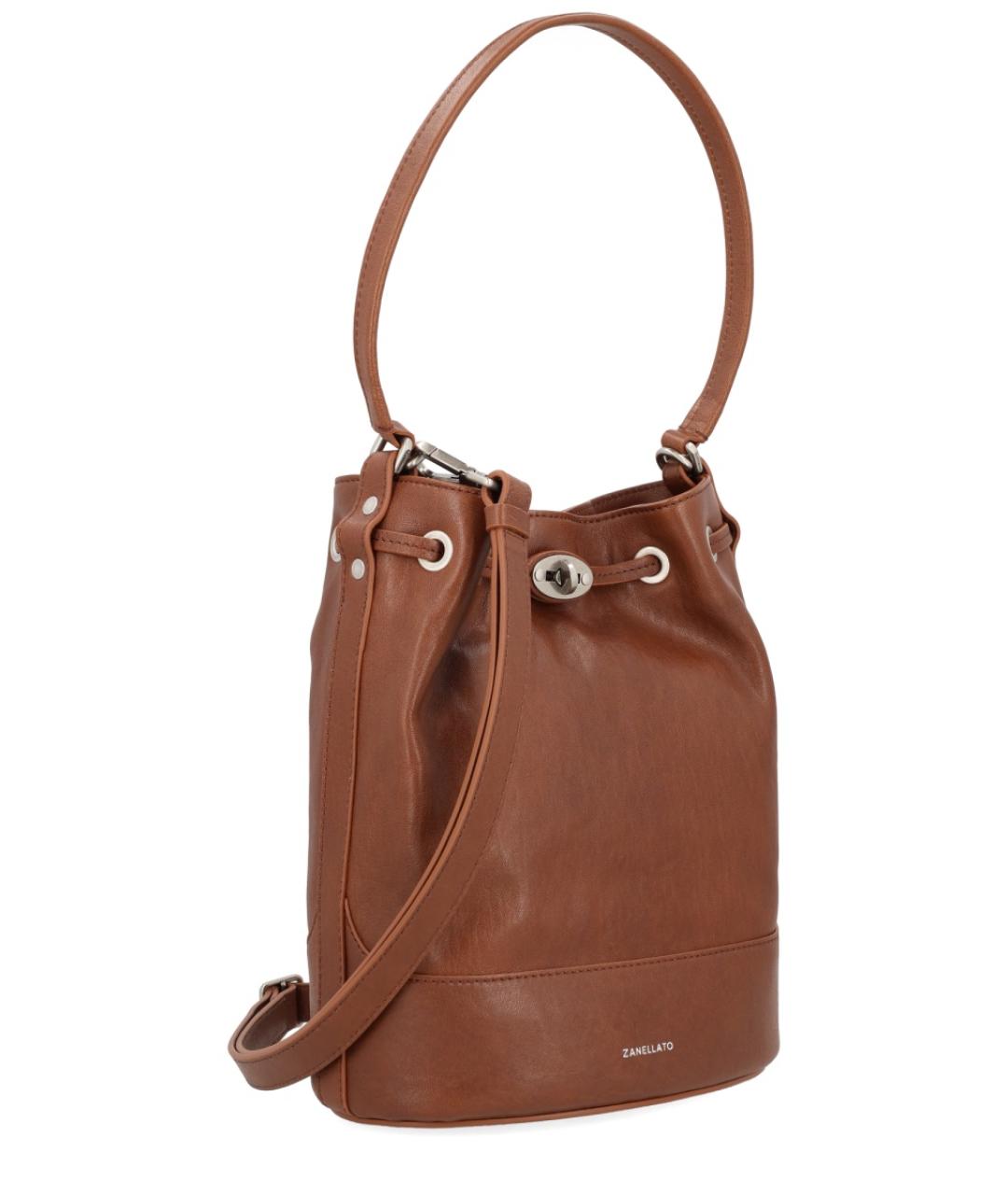 ZANELLATO Коричневая кожаная сумка через плечо, фото 2