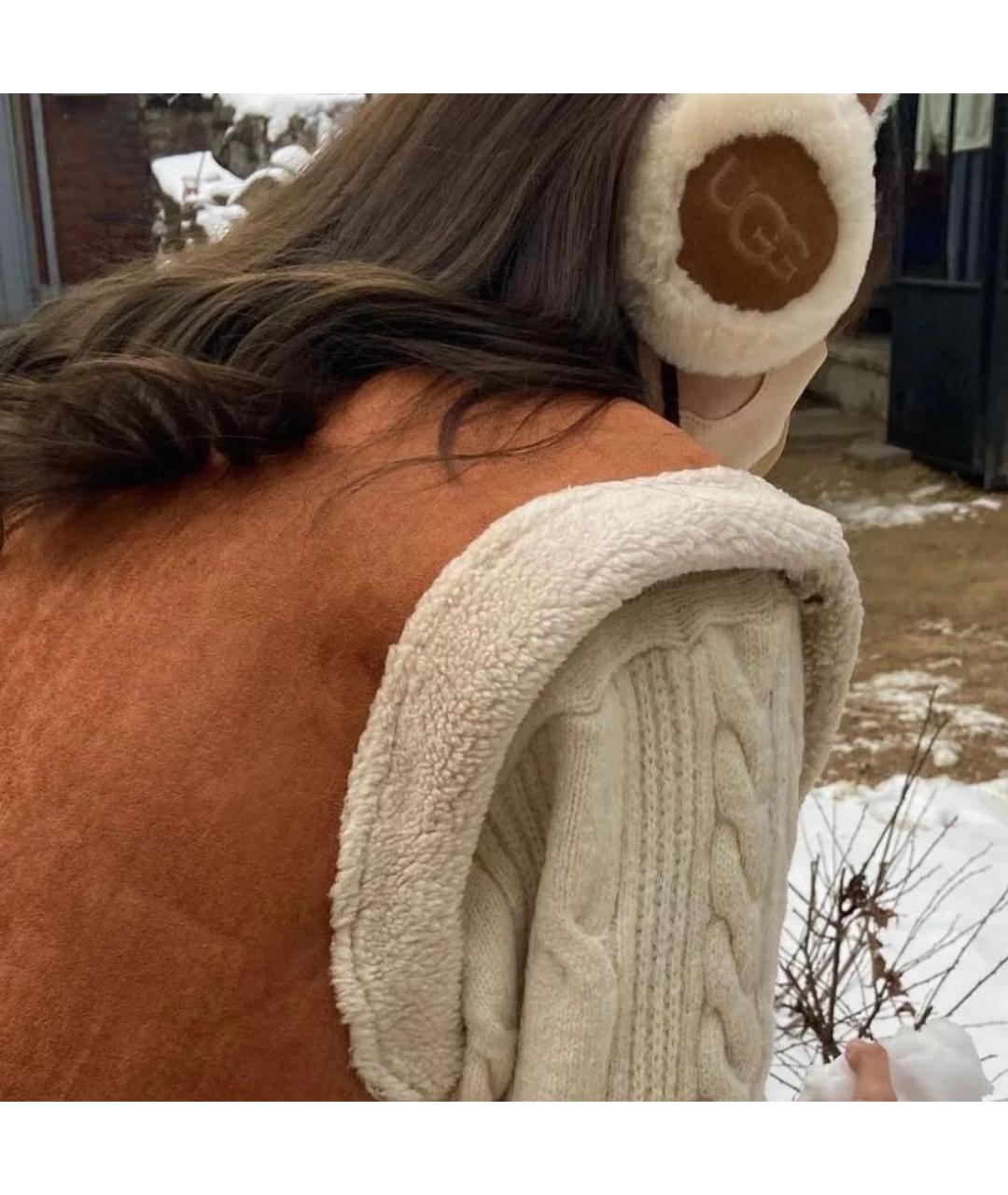 UGG AUSTRALIA Коричневые шерстяные наушники, фото 3