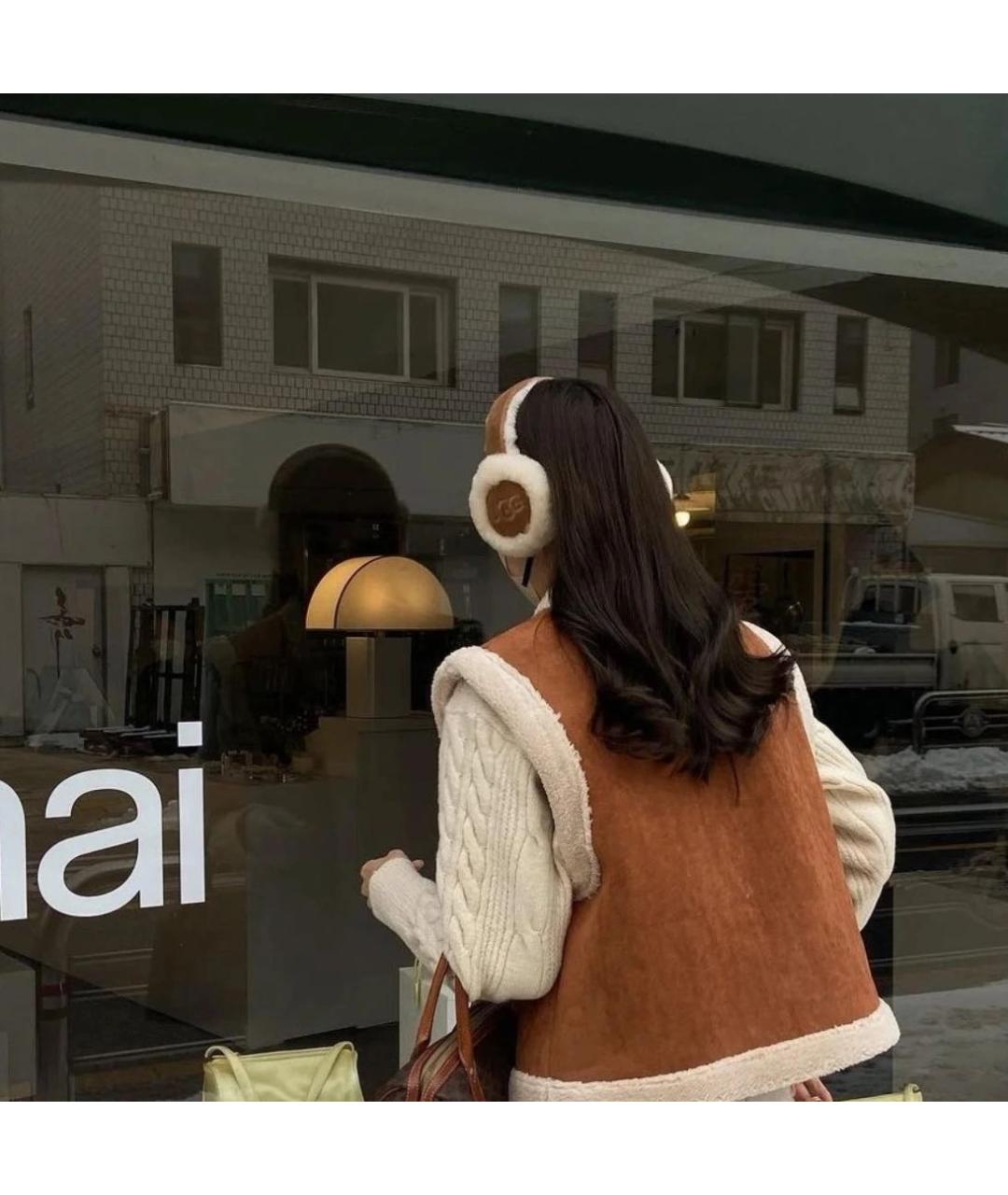 UGG AUSTRALIA Коричневые шерстяные наушники, фото 4