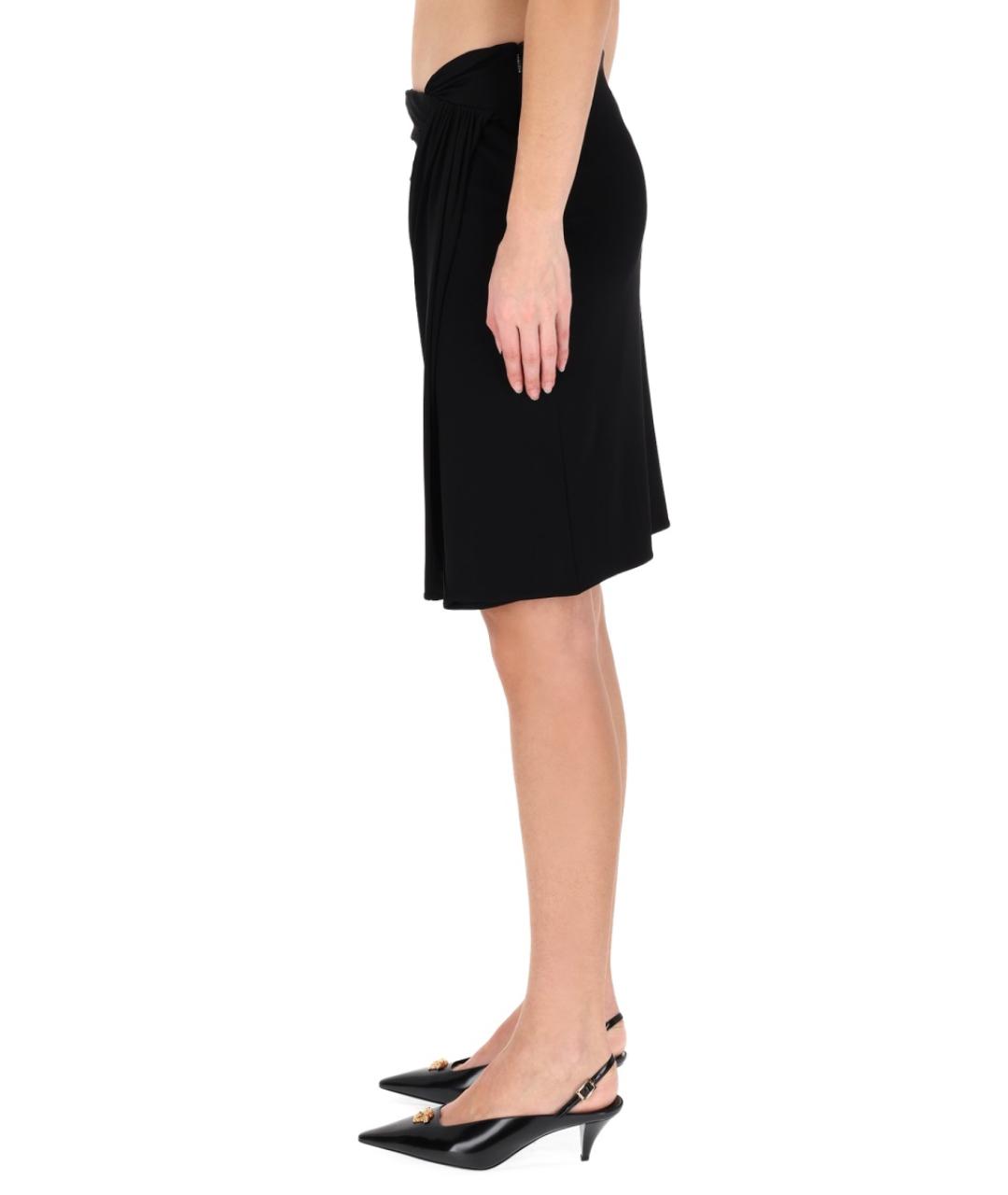 VERSACE Черная вискозная юбка миди, фото 3