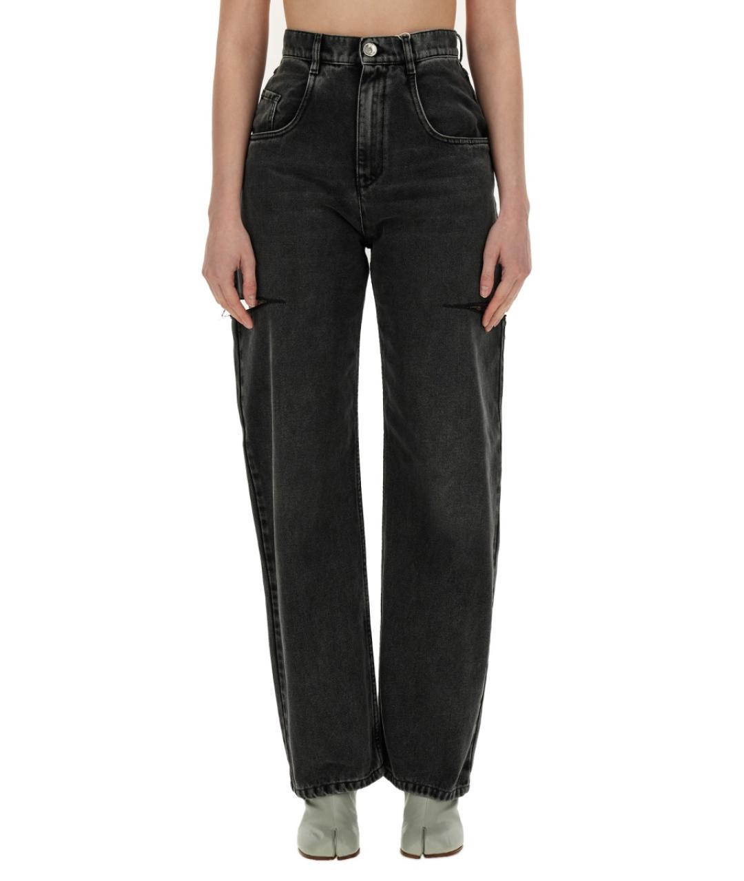 MAISON MARGIELA Черные хлопковые прямые джинсы, фото 5