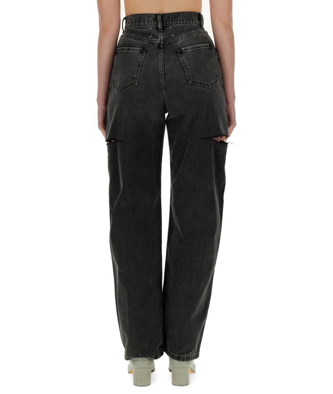 MAISON MARGIELA Черные хлопковые прямые джинсы, фото 3