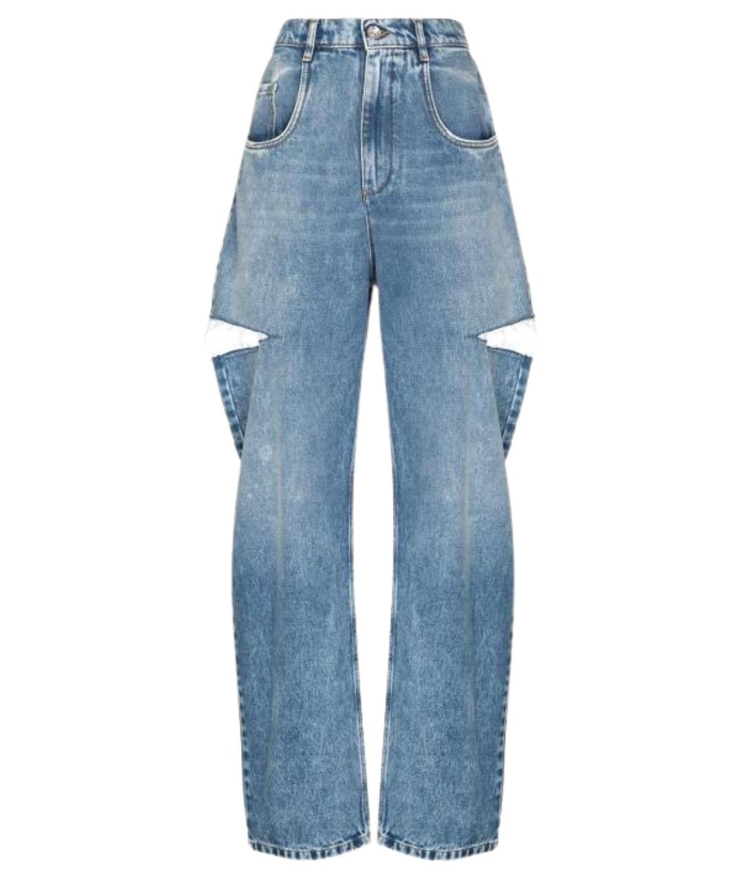 MAISON MARGIELA Синие хлопковые прямые джинсы, фото 1