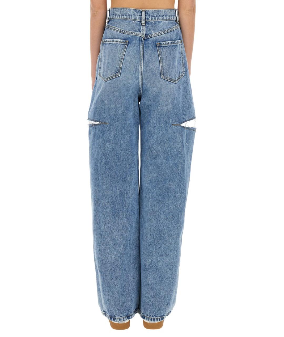 MAISON MARGIELA Синие хлопковые прямые джинсы, фото 4
