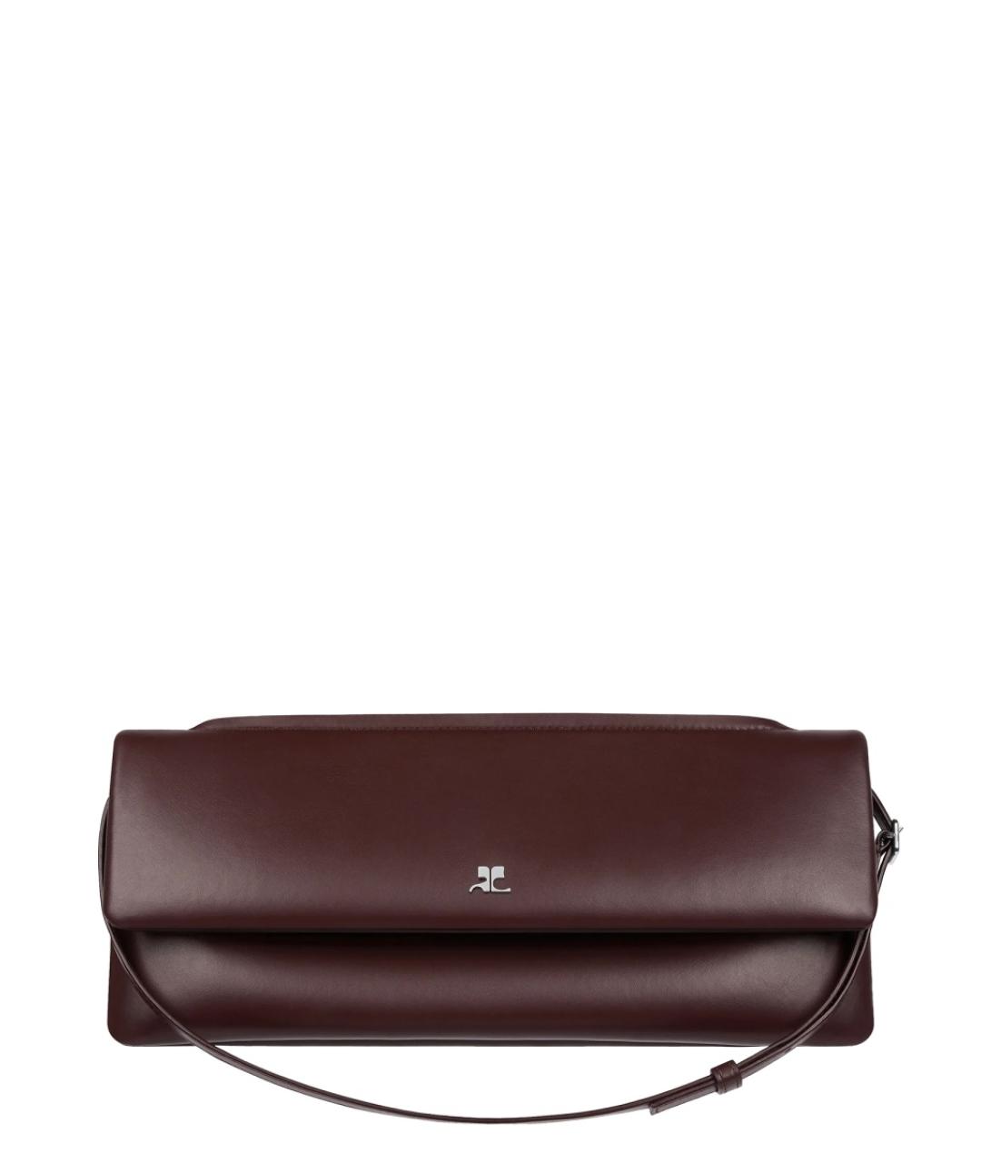 COURREGES Бордовая кожаная сумка через плечо, фото 2