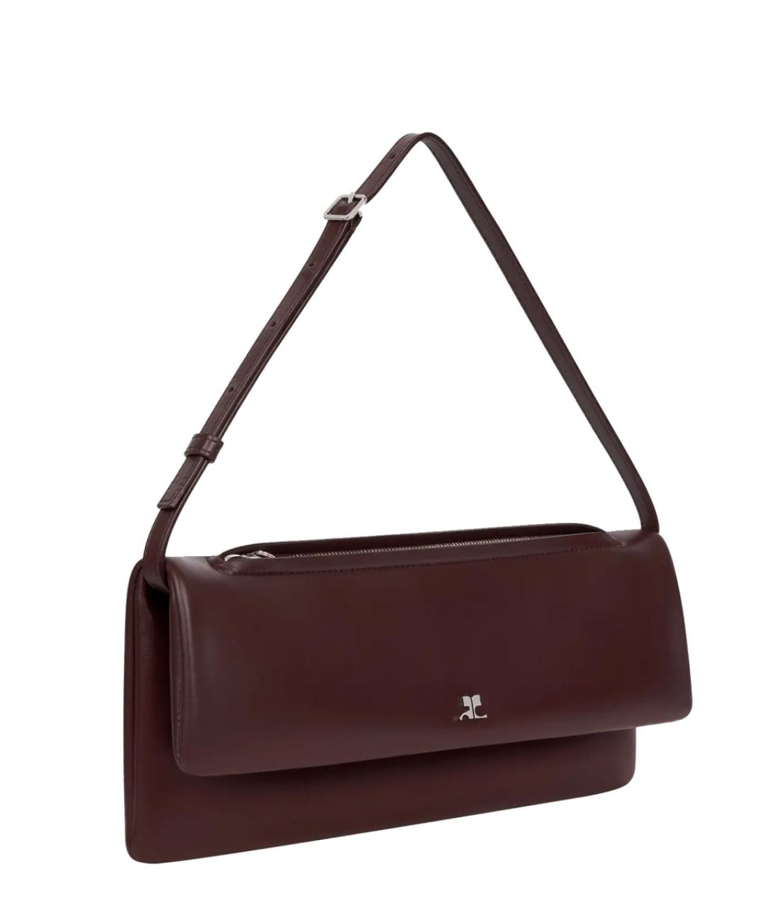 COURREGES Бордовая кожаная сумка через плечо, фото 3