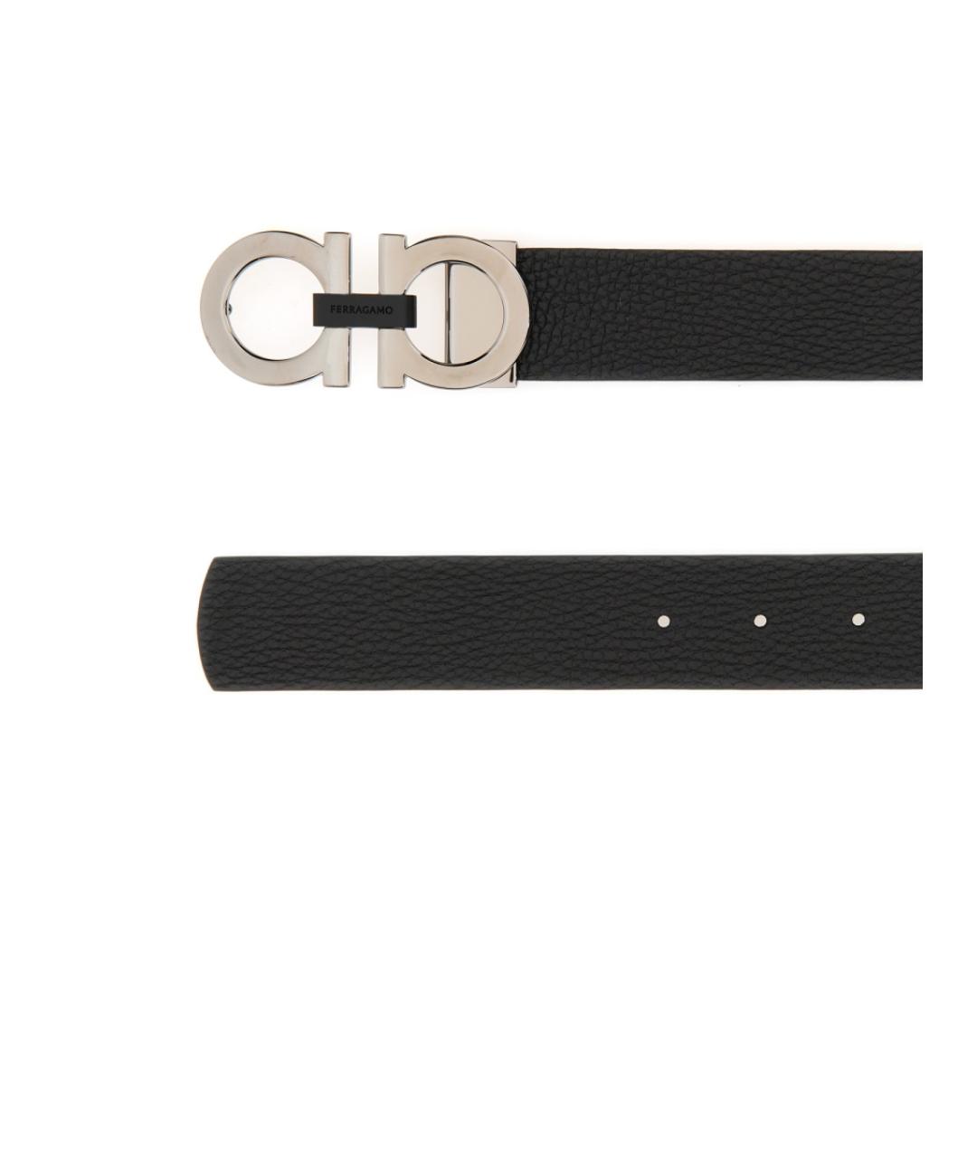FERRAGAMO Черный кожаный ремень, фото 2