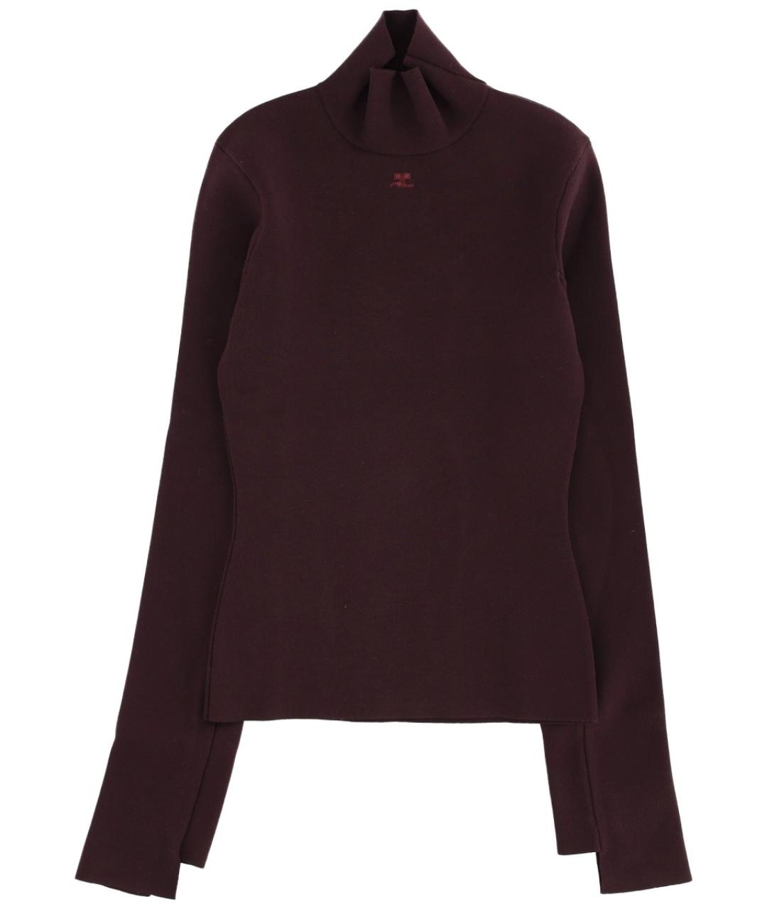 COURREGES Бордовый вискозный джемпер / свитер, фото 1