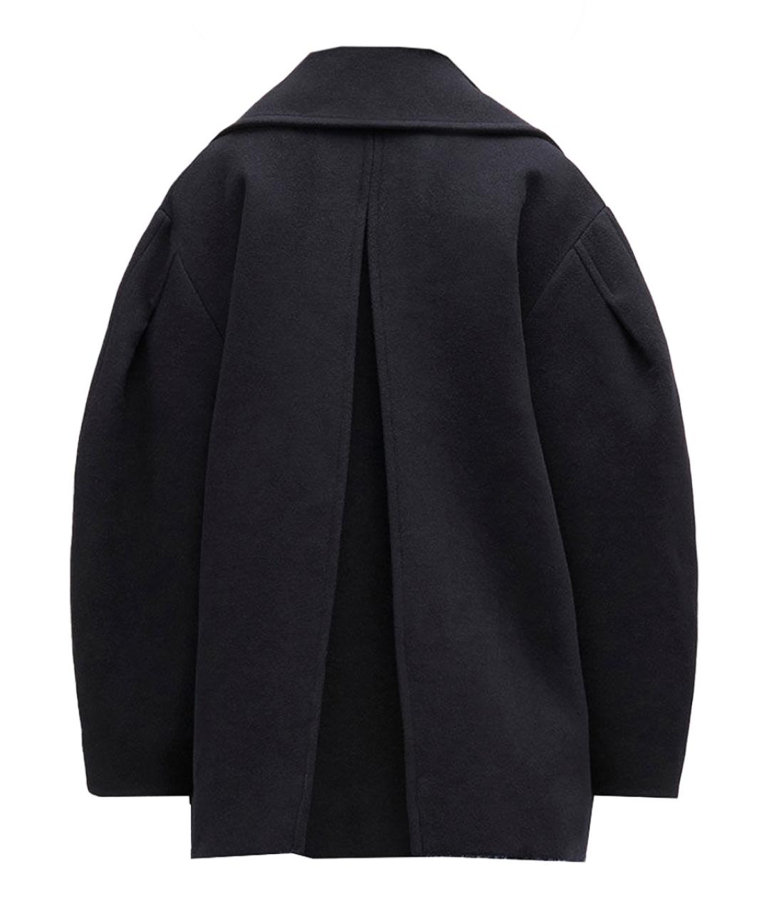 GANNI Темно-синее шерстяное пальто, фото 2