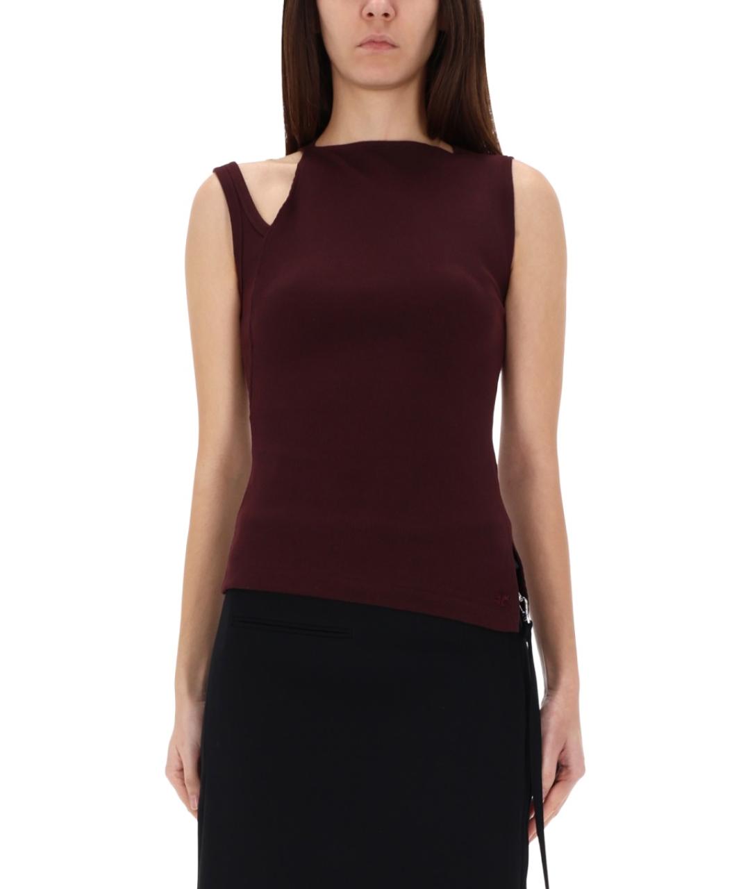 COURREGES Бордовая хлопковая блузы, фото 3
