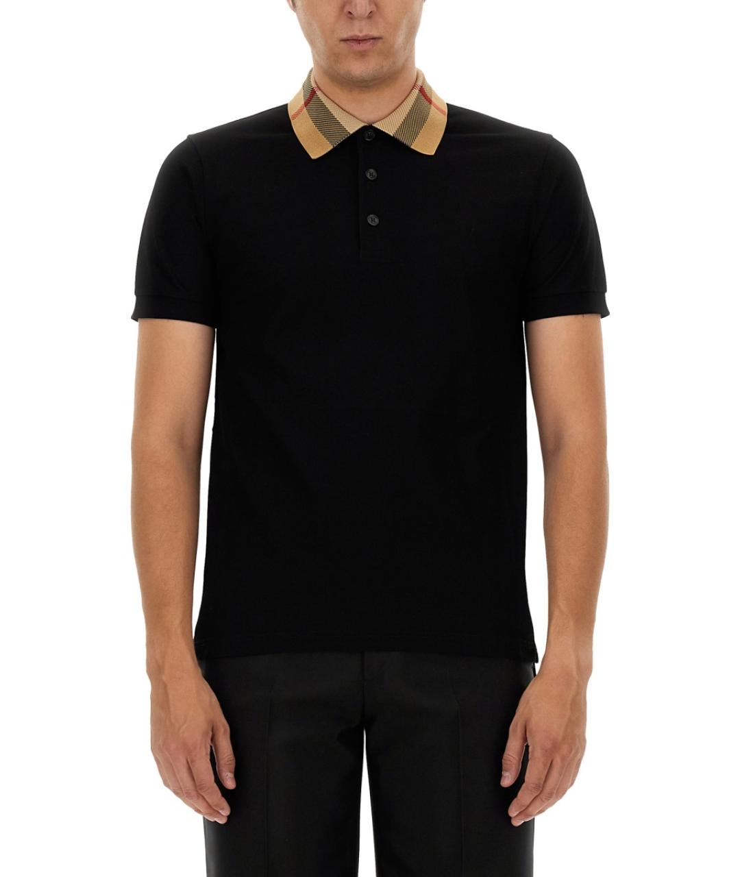 BURBERRY Черная хлопковая футболка, фото 5