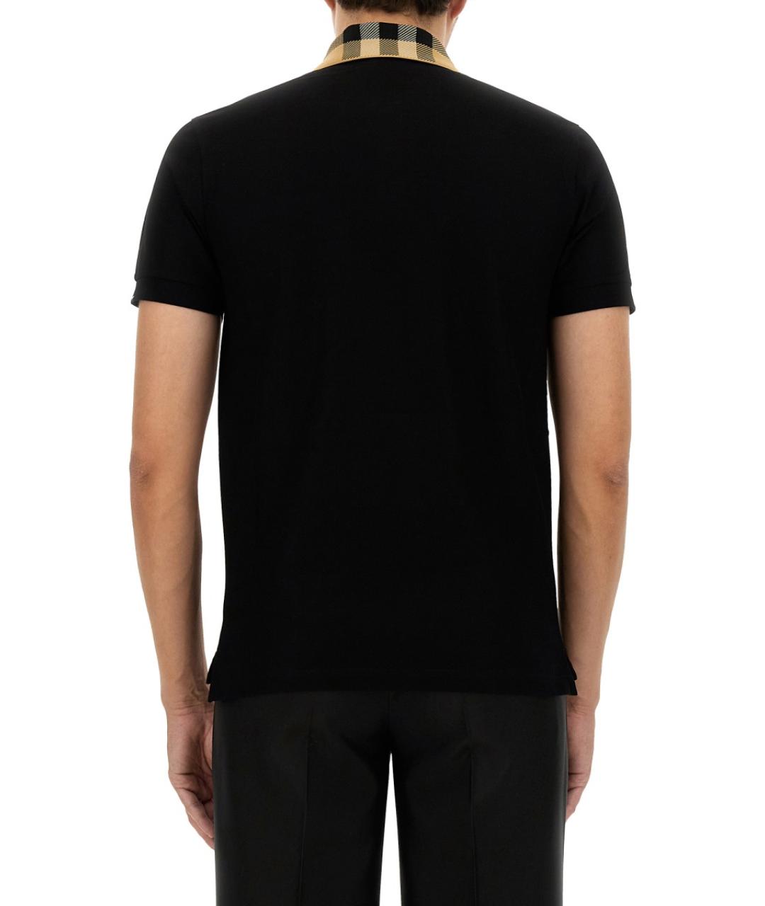 BURBERRY Черная хлопковая футболка, фото 3