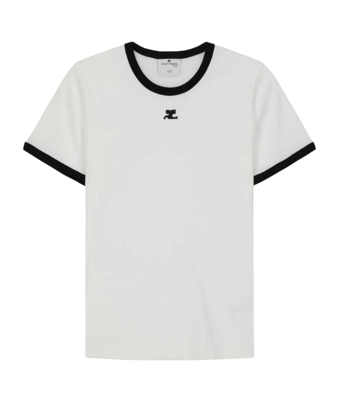 COURREGES Белая хлопковая футболка, фото 1