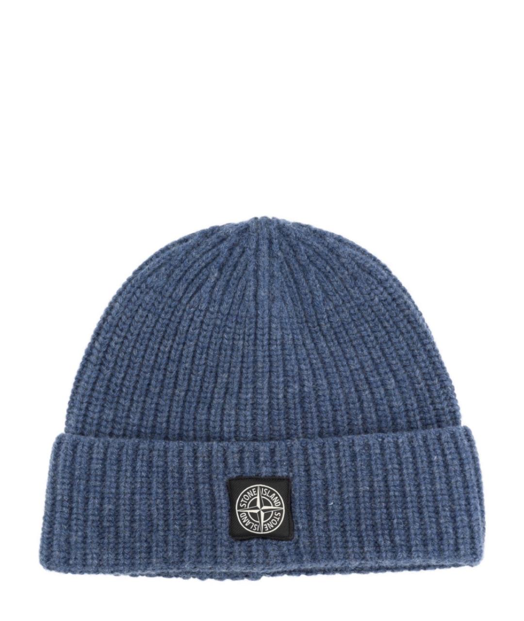 STONE ISLAND Синяя шерстяная шапка, фото 1