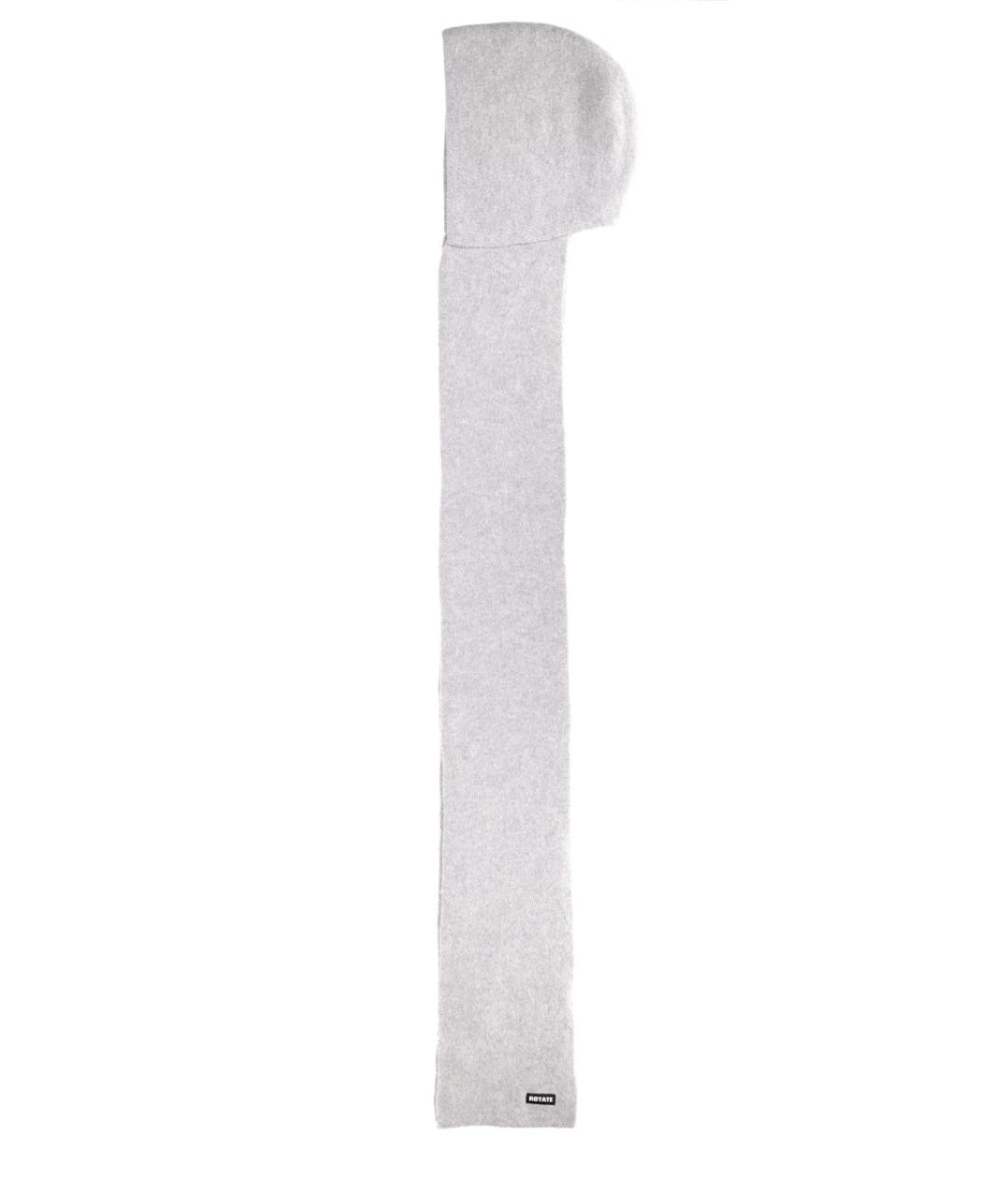 ROTATE Серый шерстяной шарф, фото 1