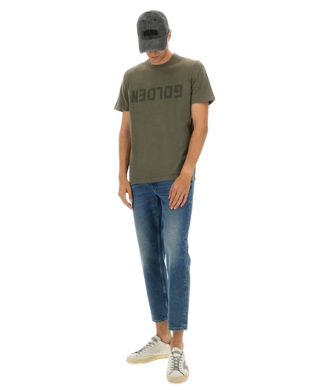 GOLDEN GOOSE DELUXE BRAND Синие хлопковые прямые джинсы, фото 2