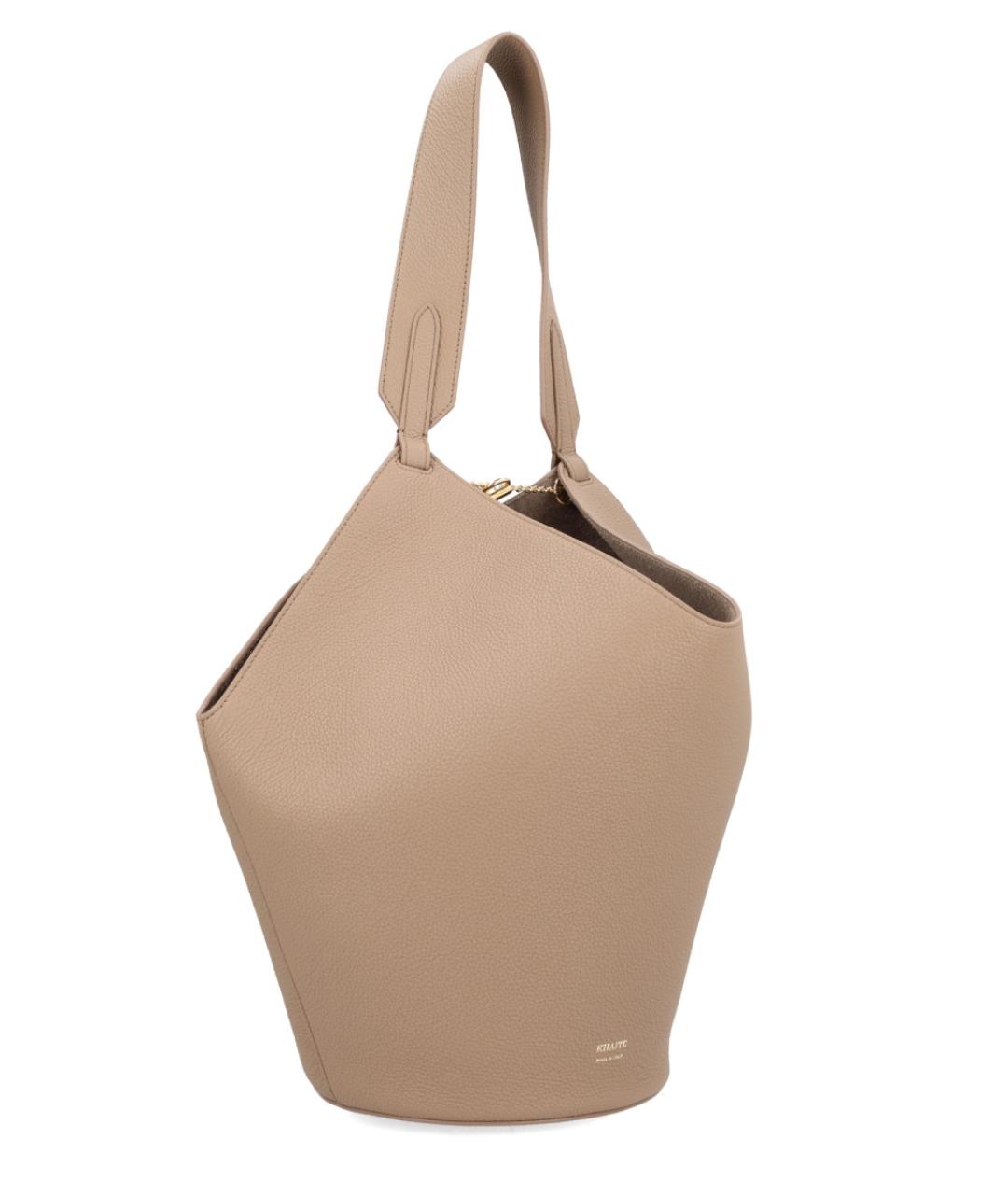 KHAITE Бежевая кожаная сумка тоут, фото 2